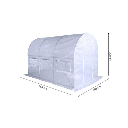 Tunel Foliowy 200 cm x 350 cm (7,0 m2) biały