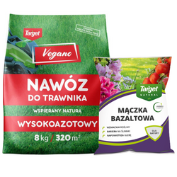 Zestaw: wysokoazotowy nawóz Vegano 8 kg + mączka bazaltowa Target 3 kg